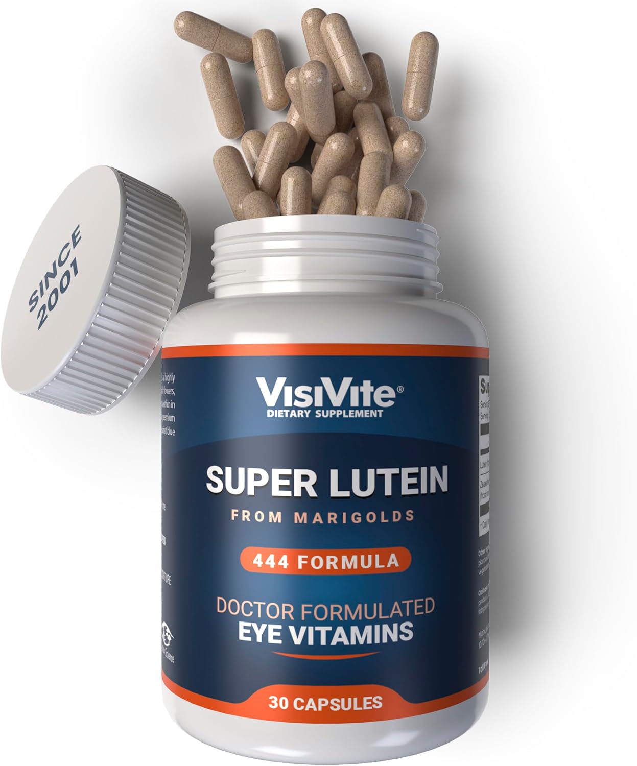 VisiVite Super Lutein 444 Eye - Unique & Clear Eye Vitamins - Lutein Max Vision Vitamins for Eyes - Zeaxanthin Plus Lutein Eye Vitamins - Clear Eye Supplements for Adults