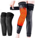 2Pcs KNEECA Tourmaline Acupressure Selfheating Knee Sleeve, Tourmaline Acupressure Self-Heating Shaping Socks, Mugwort Acupressure Shaping Knee Pads, Wormwood Self-Heating Knee Pads for (Black,L)
