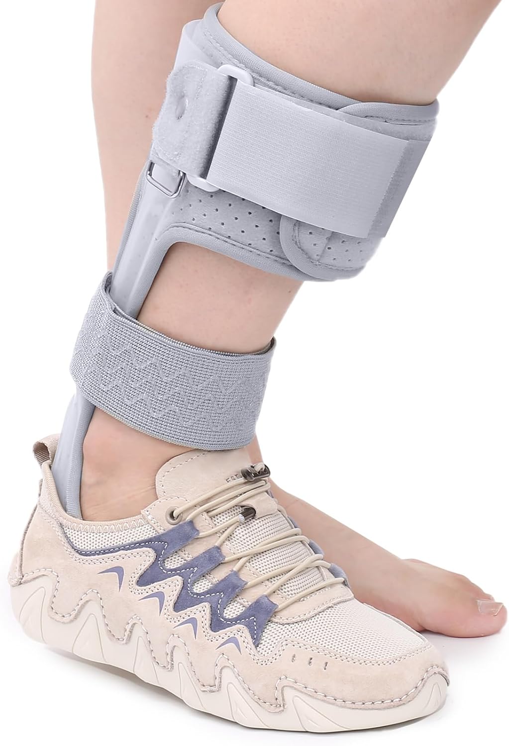 Medical AFO Foot Drop Brace - Drop Foot Braces for Walking - AFO Brace Walking with Shoe - Ankle Foot Orthosis for Stroke - Drop Foot Stabilizer Support for Men & Women Medium-Left (Comfort)