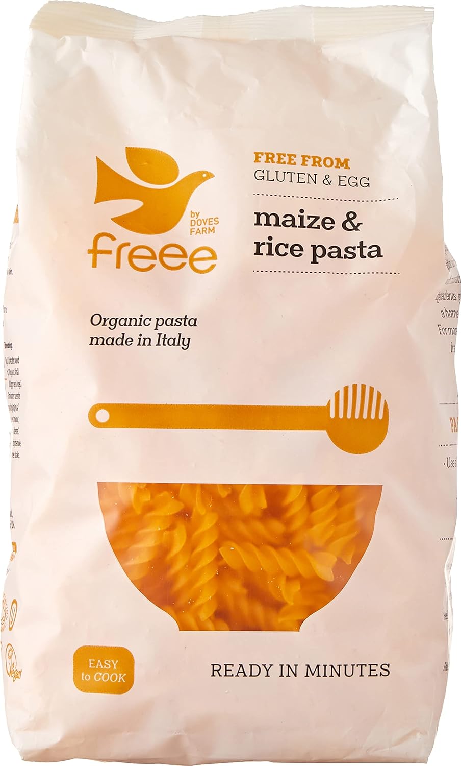 Doves Farm Gluten Free Organic Maize & Rice Fusilli 500g - 4 Pack