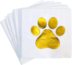 Dog Party Decorations, Paw Print Napkins, 50 Pack, Puppy Birthday Supplies, Pet Paper Cocktail Napkin, Animal Themed Gold Foil Decor