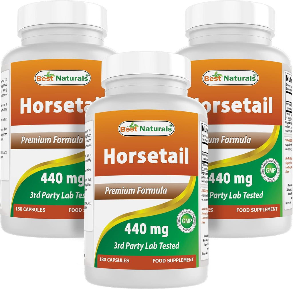 Best Naturals Horsetail 440 mg 180 Capsules (180 Count (Pack of 3))