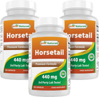 Best Naturals Horsetail 440 mg 180 Capsules (180 Count (Pack of 3))