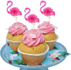 50PCS Flamingo Cupcake Toppers, 3D Pink Flamingo Cupcake Toppers, Tropica Themed Toothpicks Decorations for Baby Shower Summer Party Wedding Birthday Party Cake Decorations