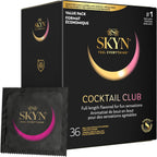 SKYN Cocktail Club Flavored Latex-Free Lubricated Condoms, 36 Count