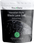 Viva Doria Hawaiian Black Lava Sea Salt, Lava Salt, Medium Grain, 5 lb
