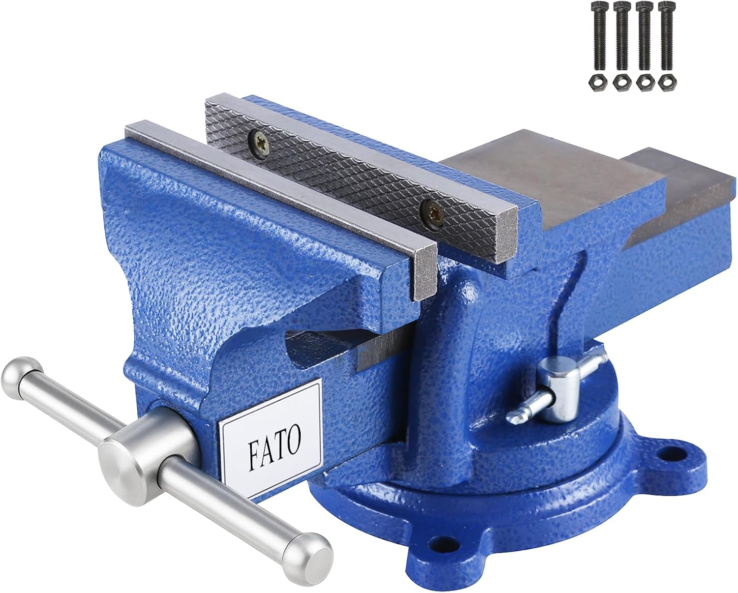 FATO FATO 5 Inch Light Duty Bench Vise – Ductile Iron Workbench Vise with 360° Swivel Base & Head, Anvil and Pipe Jaws, 4.92" Jaw Width 3.94" Opening, for Woodworking, Garage DIY