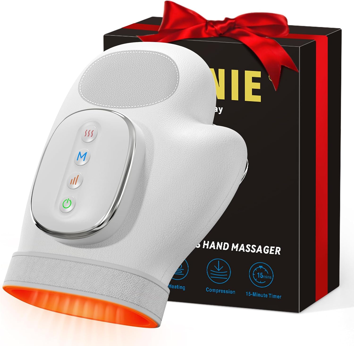 Hand Massager with Heat and Compression: Cordless Hand Massage Glove with 3 Modes, 5 Intensity & 3 Heat Therapy for Arthritis Carpal Tunnel Pain Relief - Mothers Day Gifts for Women, Men (Gray)