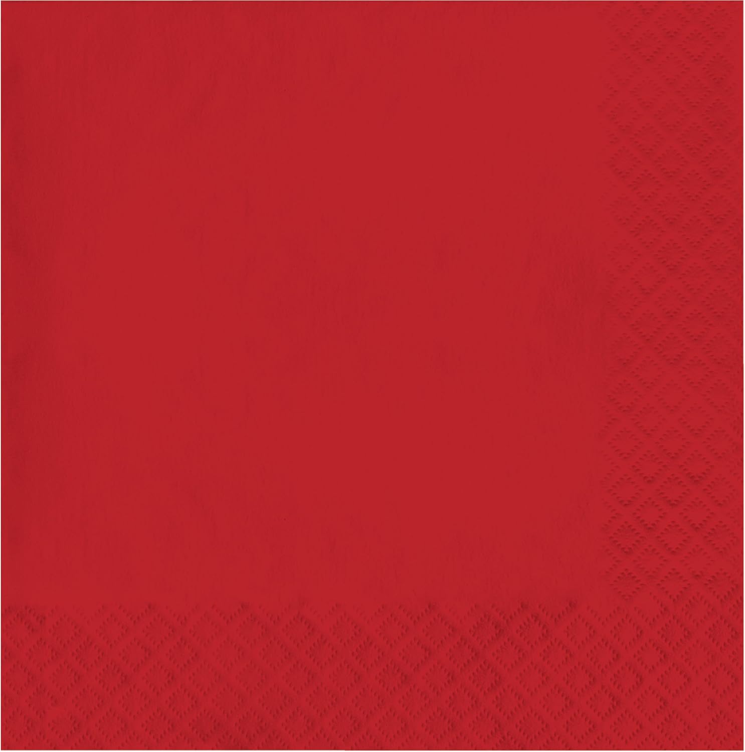 Creative Converting Touch of Color 2-Ply Paper Lunch Napkins, 50-Count, Classic Red