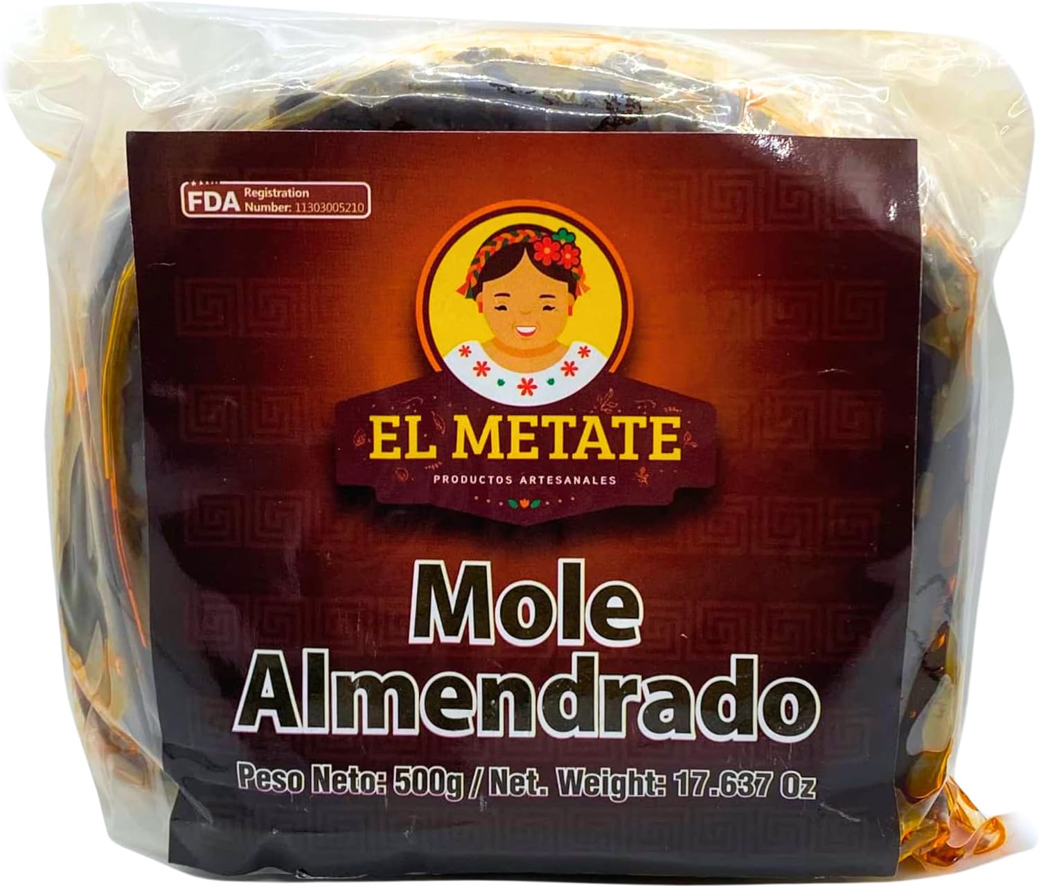 El Metate - Mole Almendrado Oaxaqueño - Authentic Oaxacan Almond Mole Paste - 17.63 Oz (500g)(1.1lb)