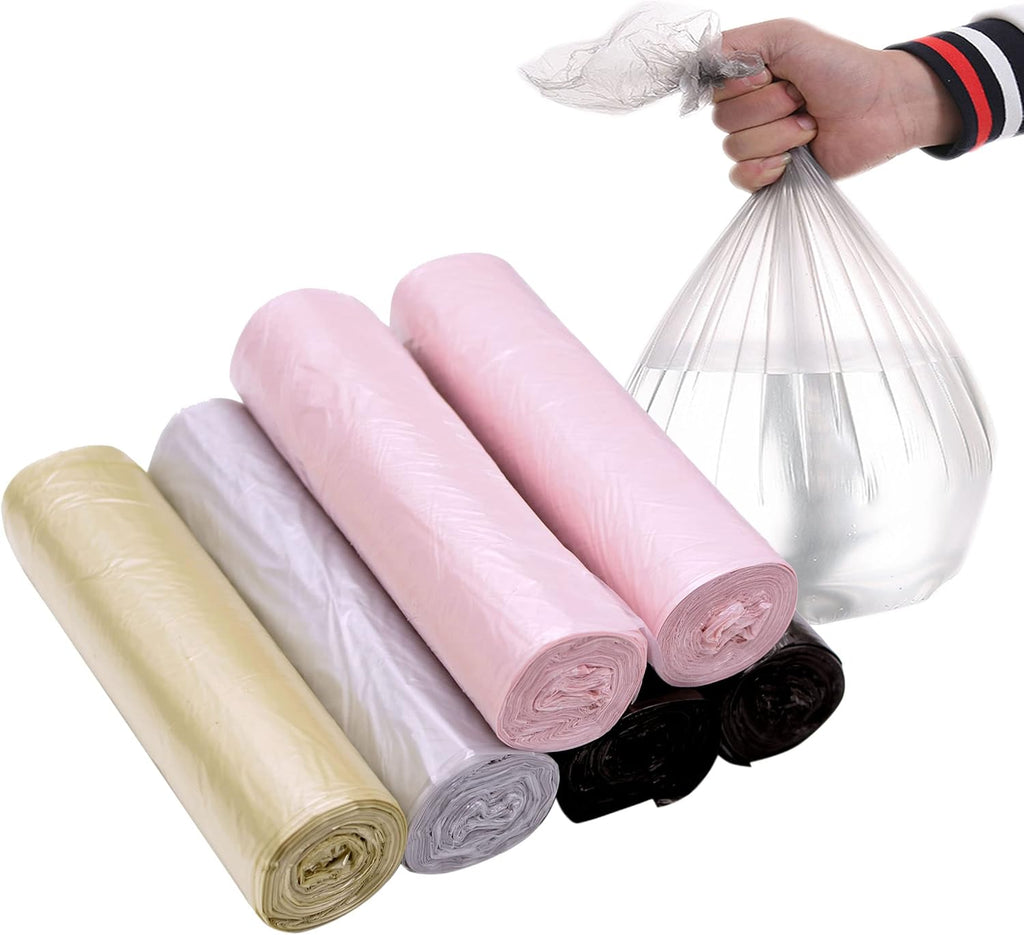 4 Gallon Bathroom Trash Bags,6 Rolls Small Trash Garbage Bags, Disposable Trash Bags for Office, Bathroom Wastebasket Waste Bin (120 Count, 4Gallon Multicolor)