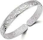 AINIFU Women Blossoms Jewelry Sterling Silver Bracelet Fashion Cuff Bangle Chain Bracelets Practical Processed Personalized Ideas Bracelet