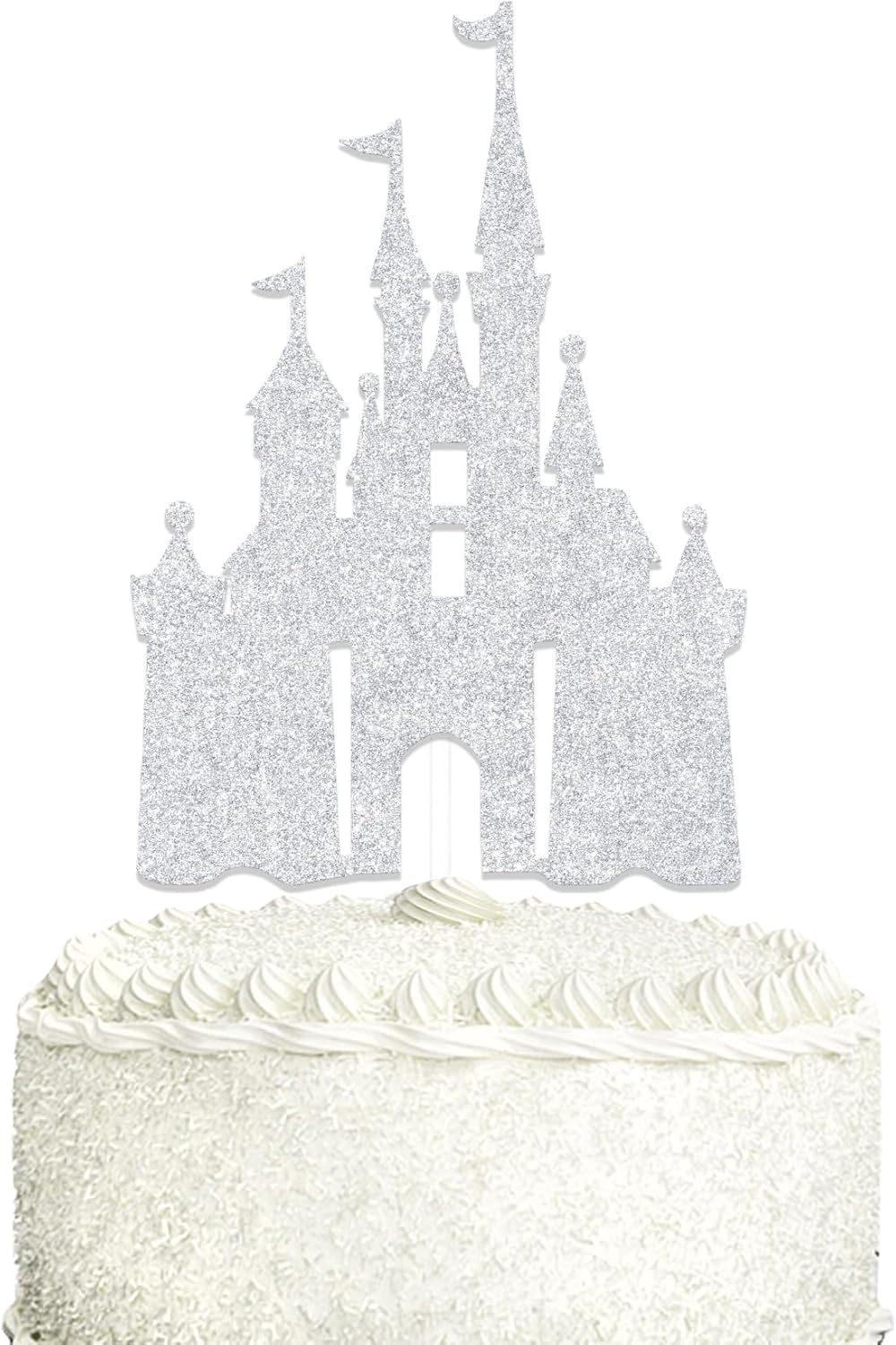 Castle Cake Topper - Princess Birthday Party Decorations - Princess Party Decorations Silver