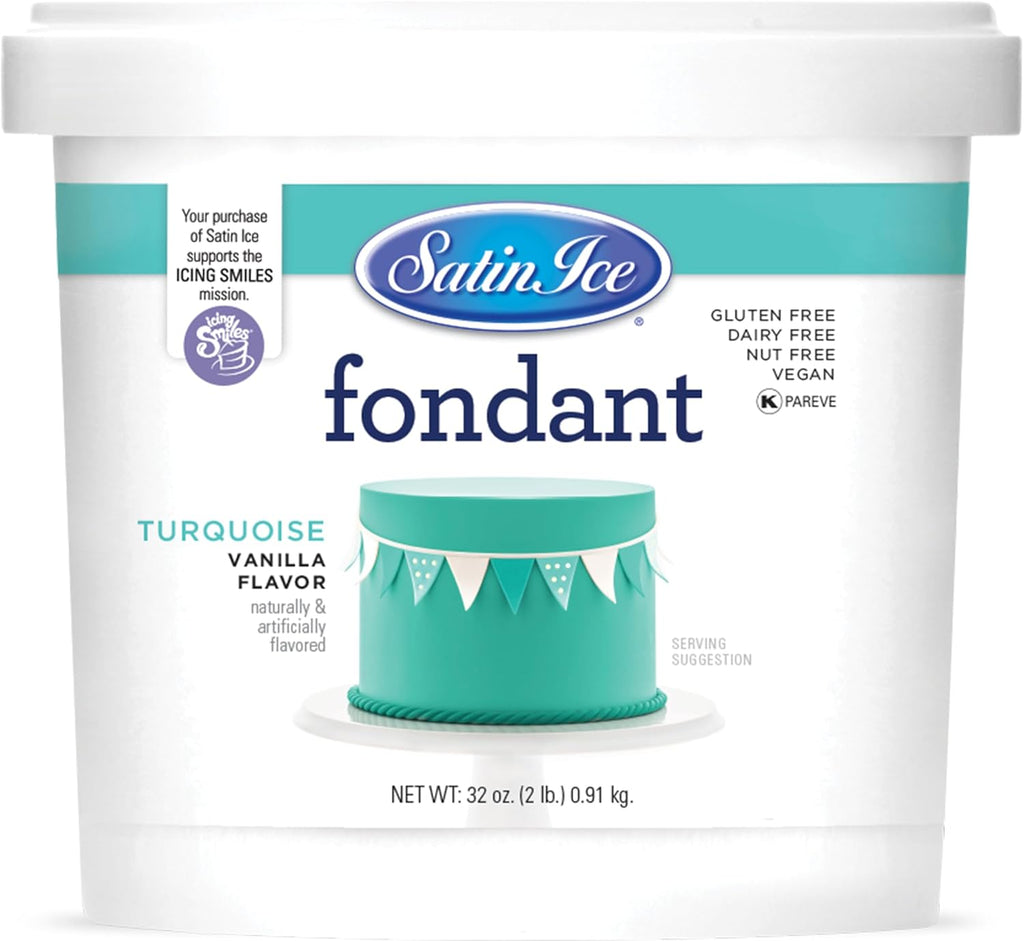Satin Ice Fondant for Cake Decorating, Turquoise (2 Pound)