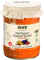 Ika’s Garden Red Pepper & Eggplant Spread Hot Ajvar, 19.4 oz – Spicy Authentic Balkan Recipe | Vegan | Gluten-Free | GMO-Free | Bold & Flavorful Dip, Spread, or Sauce