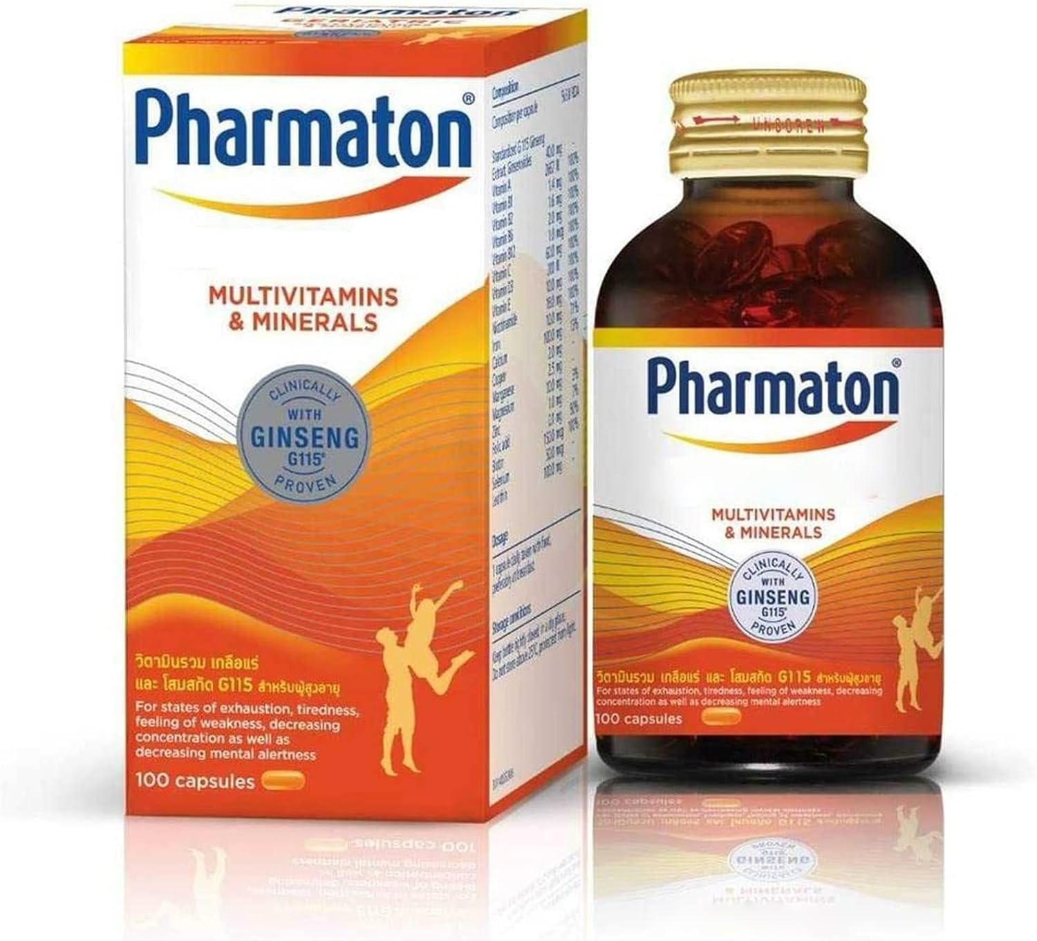 4 Set Pharmaton Ginseng Extract G115 (100 Capsules) Swiss Quality New Package Same Formula Clinical Proven.