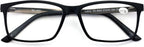 Men Premium Rectangle TR90 with Extended Metal Temple - Extra Large Reader - 147mm Wide Frame Reading Glasses