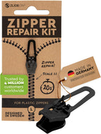 Zlideon Zipper Repair Kit for Plastic Zippers - 1pcs, Black (L/5) | Instant Zipper Pull Replacement Slider for Kids’ Clothing, Sportswear, Duvet Covers, Backpacks | Easy to Install | Made in Germany