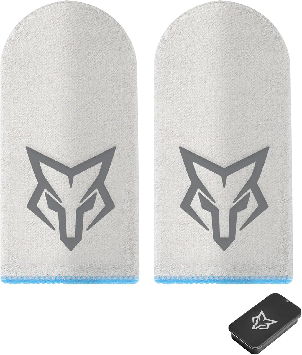 Mobile Phone Game Finger Sleeves [6pcs], Anti-Sweat Breathable,Gaming Sleeve,Thumbs Finger Gloves Cover Sleeve for League of Legend, PUBG, Rules of Survival, Knives Out (Gray [Glass-Silver Fiber])