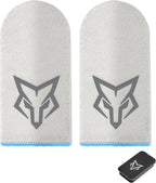 Mobile Phone Game Finger Sleeves [6pcs], Anti-Sweat Breathable,Gaming Sleeve,Thumbs Finger Gloves Cover Sleeve for League of Legend, PUBG, Rules of Survival, Knives Out (Gray [Glass-Silver Fiber])