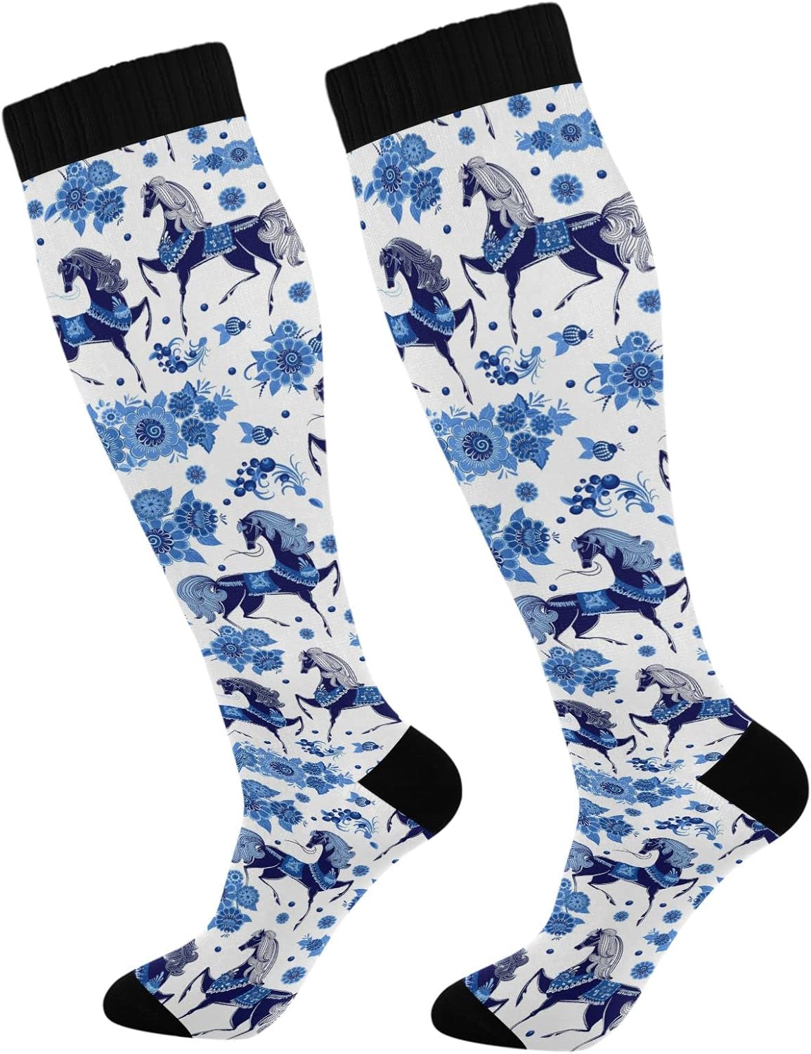 Kigai 1 Pair Compression Socks 20-30mmHg Knee High Women Socks Tube Athletic Stockings for Medical Nurse Winter Travel