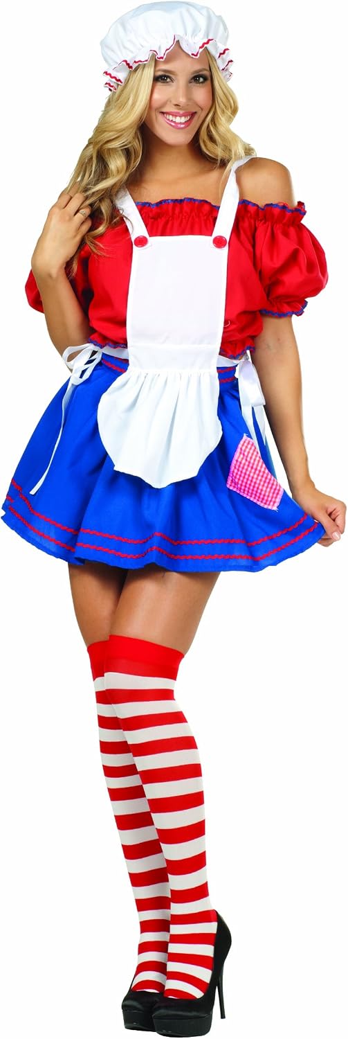 RG Costumes Women's Sexy Rag Doll, Red, White/Blue, Medium/6-8