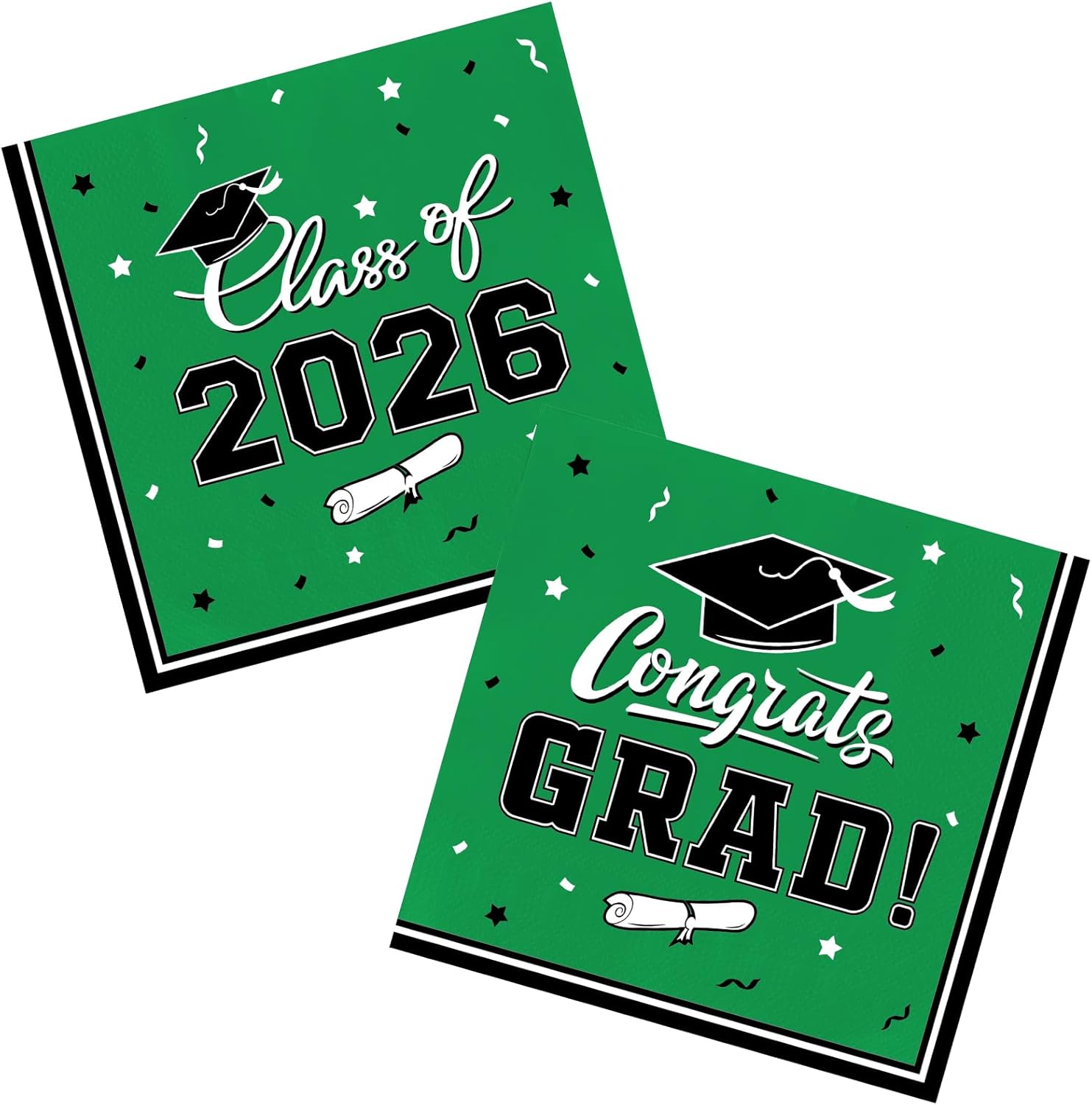 Gatherfun Graduation Party Disposable Napkins Paper Napkins for College High School Graduation 3-Ply 50 Pack Green