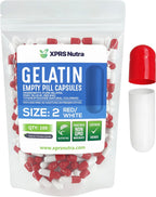 XPRS Nutra Size 2 Empty Capsules - 100 Count Empty Gelatin Capsules - Pills DIY Capsule Filling - Pure Bovine Pill Gel Caps for Do-It-Yourself Supplements (Red/White)