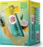 Life Cider Pineapple Coconut Apple Cider Vinegar Soda, 4 Pack, Organic Sparkling AVC Drink, Natural Flavors, Promotes Gut Health, Vitamins C, B12, Zinc, D3