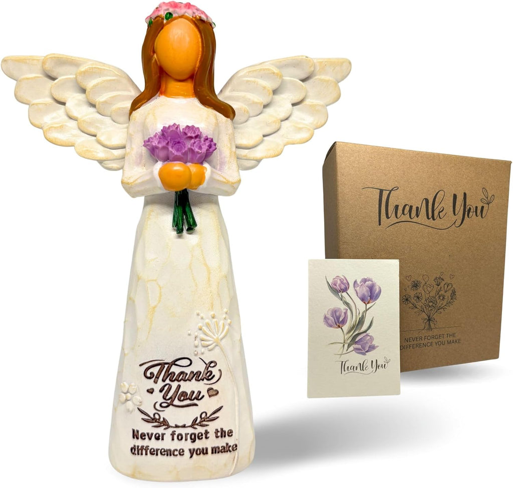 Thank You Gifts for Women, Coworkers, Teachers, 5.5" Angel Figurines Appreciation Gratitude Retirement Gifts for Woman