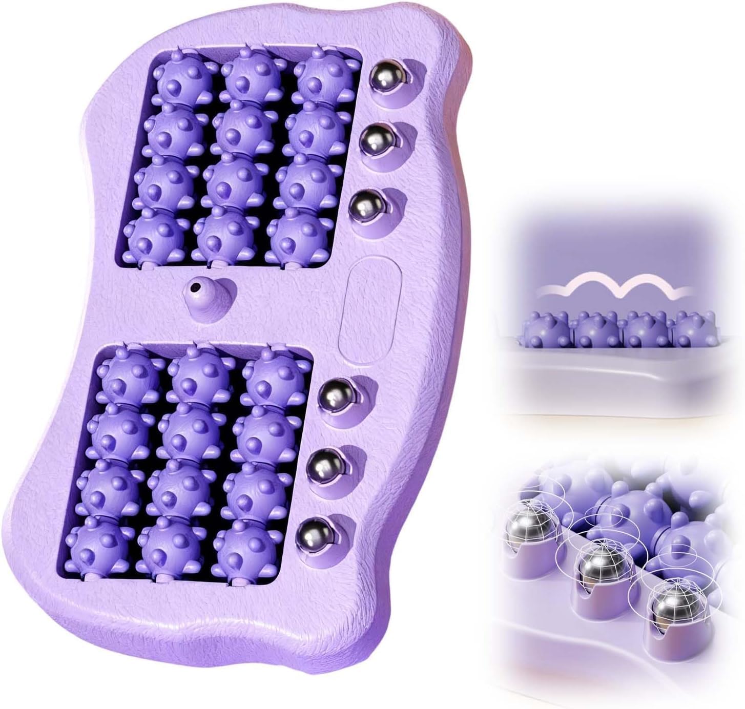 Foot Massage Roller, Portable Reflexology Massager for Relieve Pain from Plantar Fasciitis and Improved Circulation,Three Massage Techniques for Relax Muscles Suitable for Home Office Use (Purple)
