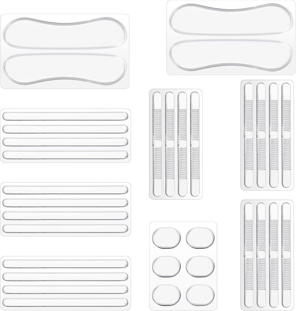 34 Pcs High Cushion Inserts, Sling Shoe Grip for Sandals & Backs, Women's Strap Cushion Inserts, Silicone Thin Heel Straps for High Heels & More