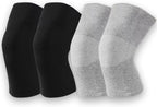 Bamboo Charcoal Compression Knee Sleeve - Elastic Knee Braces Pads Warmers Protective Knee Support for Arthritis and Runners (Gray+Black, Large)