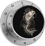 Catfish Wearing A Hat and Jacket Kitchen Timer 60 Minute Mechanical Countdown Wind Up Timers for Home Outdoor