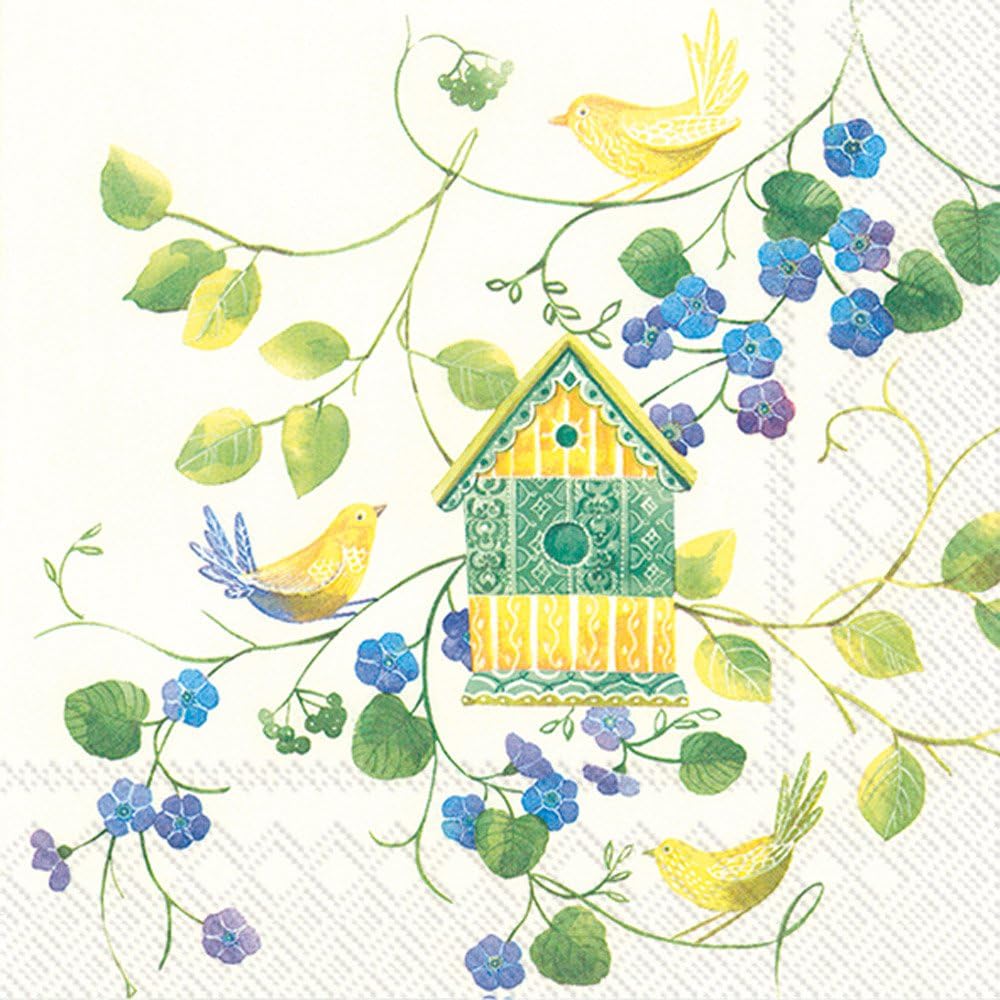 Celebrate the Home Watercolor 3-Ply Paper Cocktail Napkins, Lovely Home, 20-Count