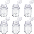 RAYNAG 6 Pieces Mini Empty Loose Powder Bottle Travel Cosmetic Glitter Powder Eye Shadow Shaker Bottle with Sifter and Lids (3 Style)