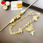 Ghasitaram Gifts Jaiccha Rakhi for Brother Rakhis Online Rmj-8512 Bhaiya Bhabhi Rakhi with 200 gms of Besan Barfi