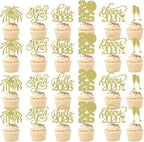 24Pcs Happy New Year Cupcake Topper,Glitter New Year Cake Decorations,Best Dessert Decor Present for Holiday,Hello 2026,New Year's Eve party supplies 2026