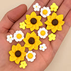 Sunflower & Daisy Icing Flowers – Edible Royal Icing Toppers for Cakes, Cupcakes & Cookies | Sunflowers & Daisies Bulk Decorations by Simply Sucré (26 Sunflower & Daisies)