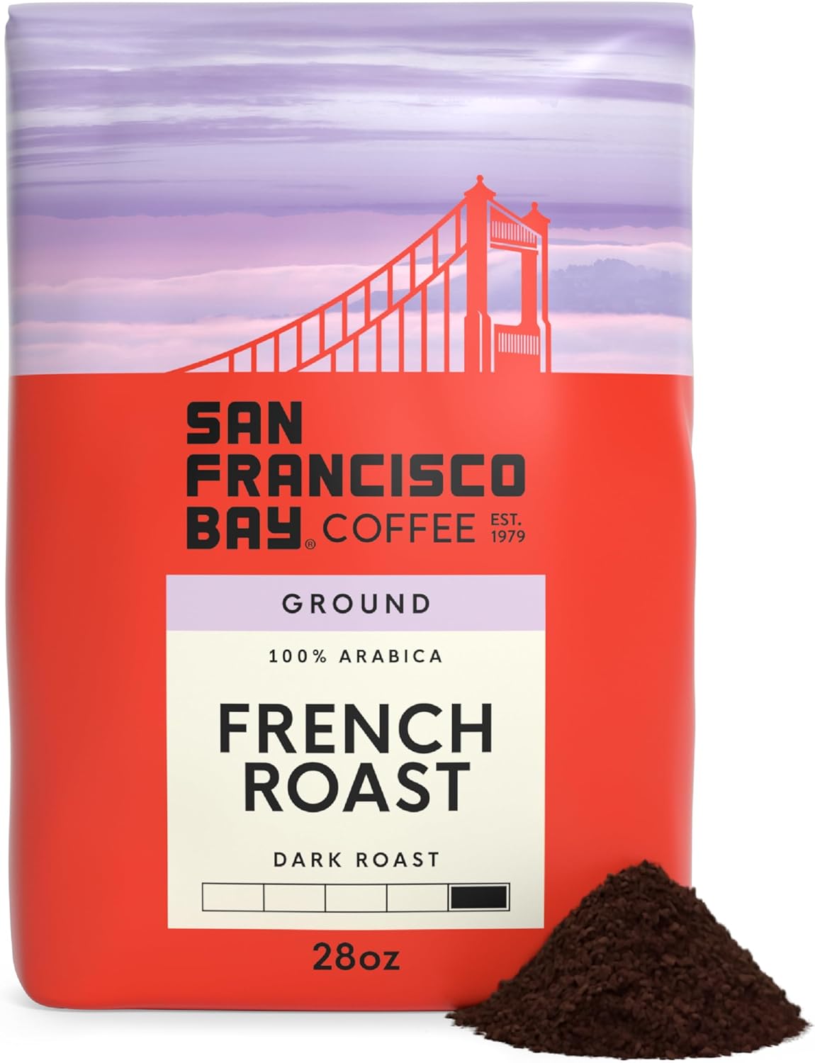San Francisco Bay Ground Coffee, French Roast (28 oz Bag), Dark Roast Coffee