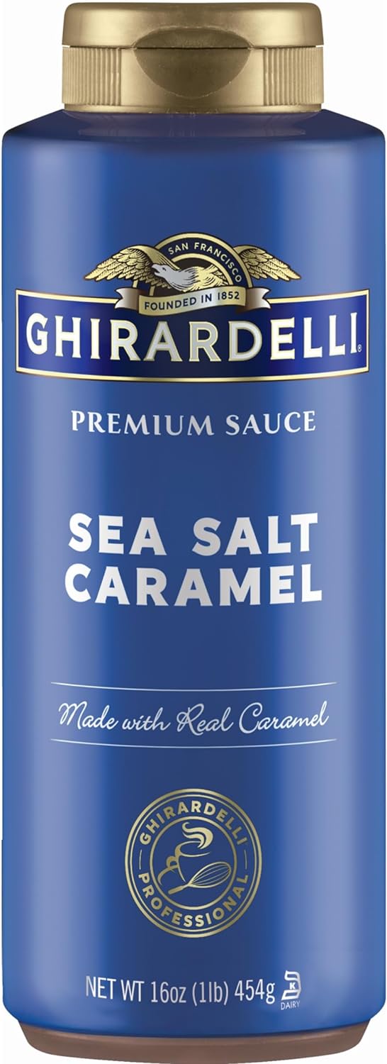 Ghirardelli Chocolate Company Sea Salt Caramel Sauce Squeeze Bottle, 16 oz (Pack of 1)