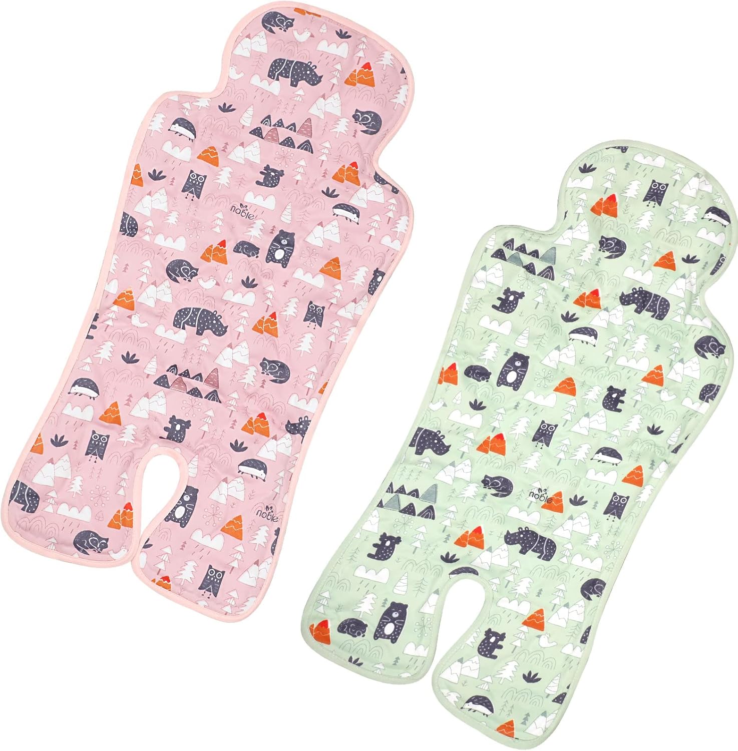 Pinkunn 2 Pcs Gel Car Seat Cooling Pad for Baby Summer Breathable Ice Cushion Multifunctional Ice Stroller Cooler Mat for Stroller Baby Dining Chair Child Safety Seat(Bright Color,Forest)