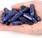 QINJIEJIE 20PCS Blue Sodalite Crystals Wands Stones Set Healing Crystal Points Bulk Gemstones Hexagonal Polished Gems Natural Reiki Stone for Energy Balancing Meditation Witchcraft Gifts