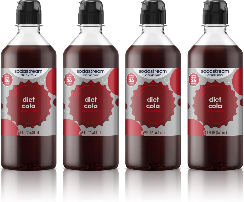 SodaStream Classics Diet Cola New Pour Bottle, 14.9 Fl Oz, Pack of 4