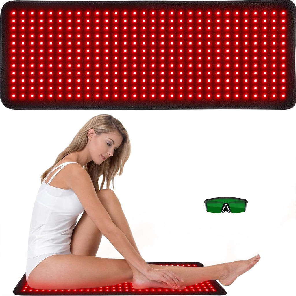 bonodave Red Infrared Light Therapy Mat for Body, 31.75" x 11.5" Red Light Pad Upgraded 3 Chips in 1 Beads 360pcs LEDs 660nm 850nm RLT Device for Body Back Shoulder Knee Joint Pain Relief, Ideal Gift