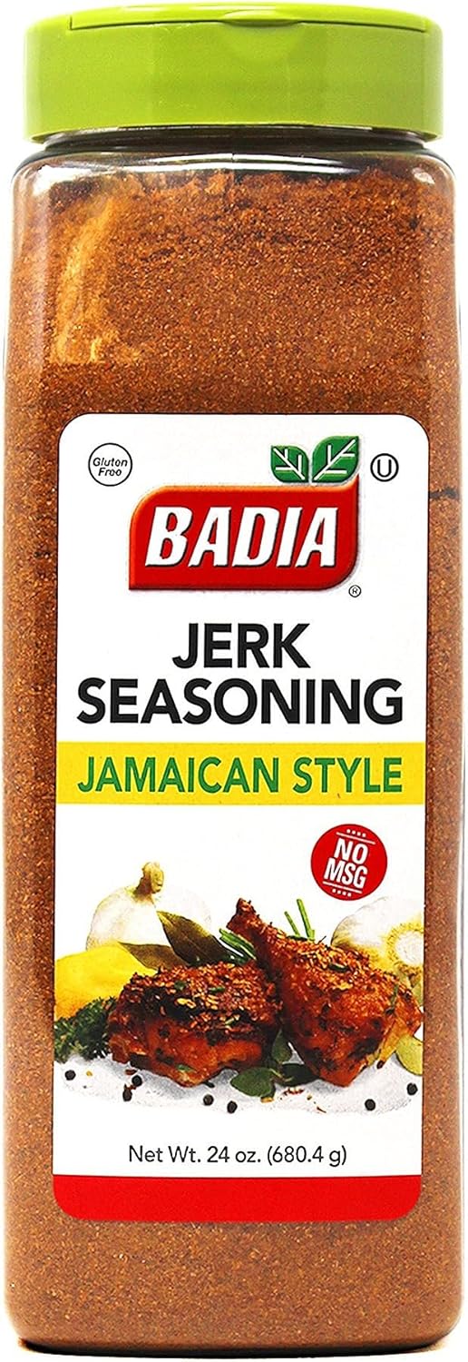 Badia Jerk Seasoning Jamaican Style, 24 oz - Bold, Spicy Caribbean Blend, Dry Rub, Grilling, Chicken, Pork, Seafood, Vegetables, Gluten Free, No MSG
