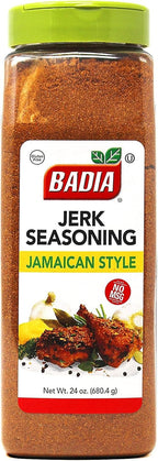 Badia Jerk Seasoning Jamaican Style, 24 oz - Bold, Spicy Caribbean Blend, Dry Rub, Grilling, Chicken, Pork, Seafood, Vegetables, Gluten Free, No MSG
