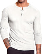 COOFANDY Men's Muscle Slim Fit T-Shirt Long Sleeve Henley Shirts Casual Gym Workout Athletic Tee Shirts