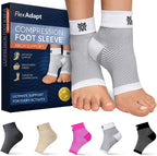 Compression Socks for Plantar Fasciitis & Achilles Tendonitis Relief – Pair of Ankle Compression Sleeves for Foot Swelling, Heel Spurs, Pain & Fatigue – Comfortable Arch Support Brace for Daily Use (White, Medium)