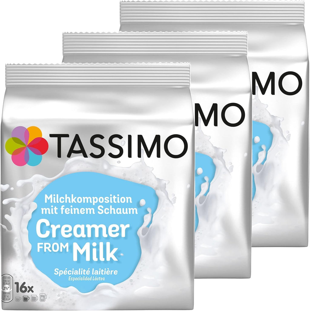 Tassimo Milk Creamer, Pack of 3, 3 x 16 T-Discs